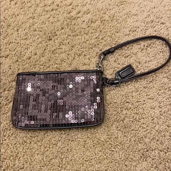 Coach Pewter/gunmetal sequined wristlet - Picture 6 of 12